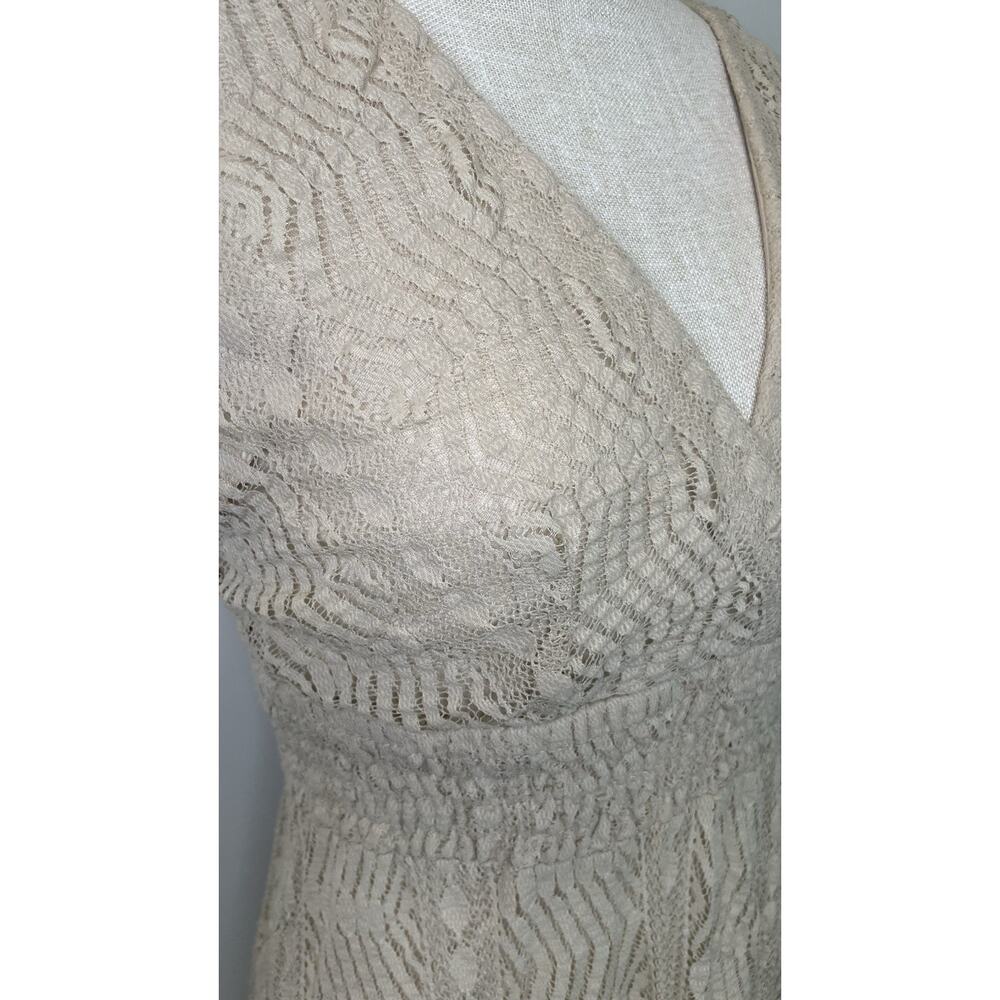 Cottagecore Fairy Coquette Romantic Lace Dress Boho Bridal Prairie Angel Size 4 - Picture 6 of 12